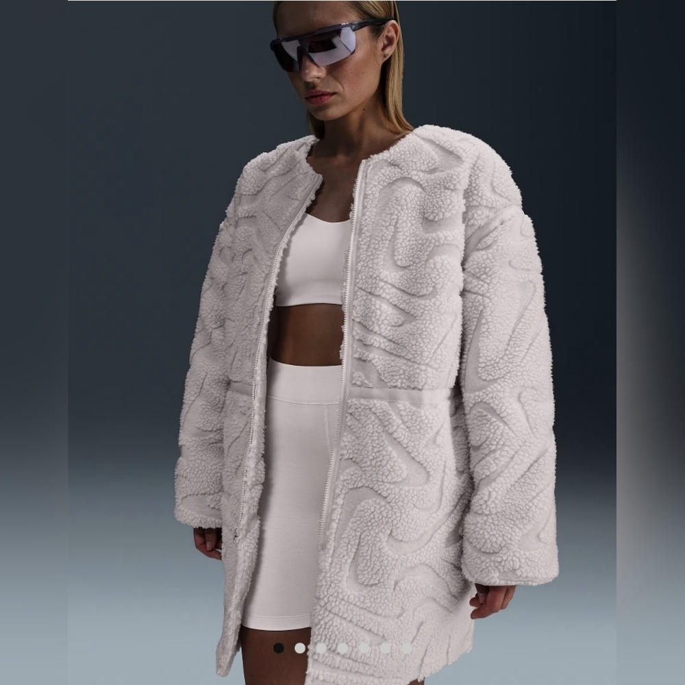 Nike Sportswear Women's Sherpa Loose High-Pile Jacket Therma-Fit Oversized XS